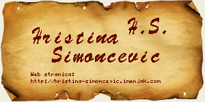 Hristina Simončević vizit kartica